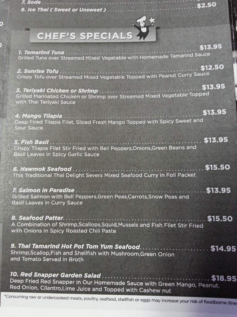 Thai Tamarind - Bellevue, PA menu_pic
