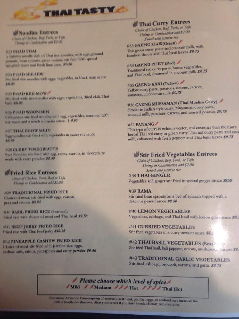 Thai Tasty - Jackson, MS menu_pic