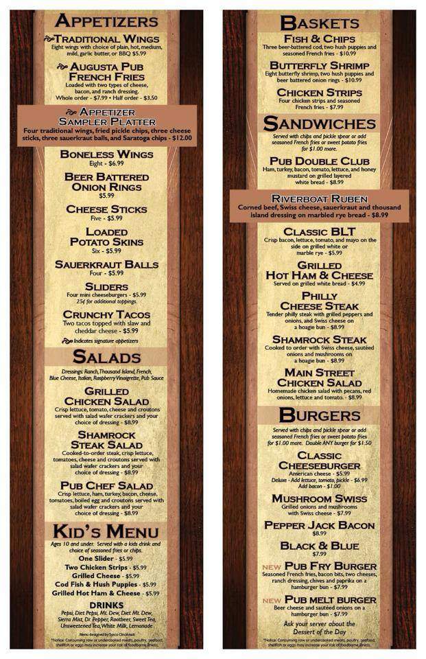 The Augusta Pub - Augusta, KY menu_pic