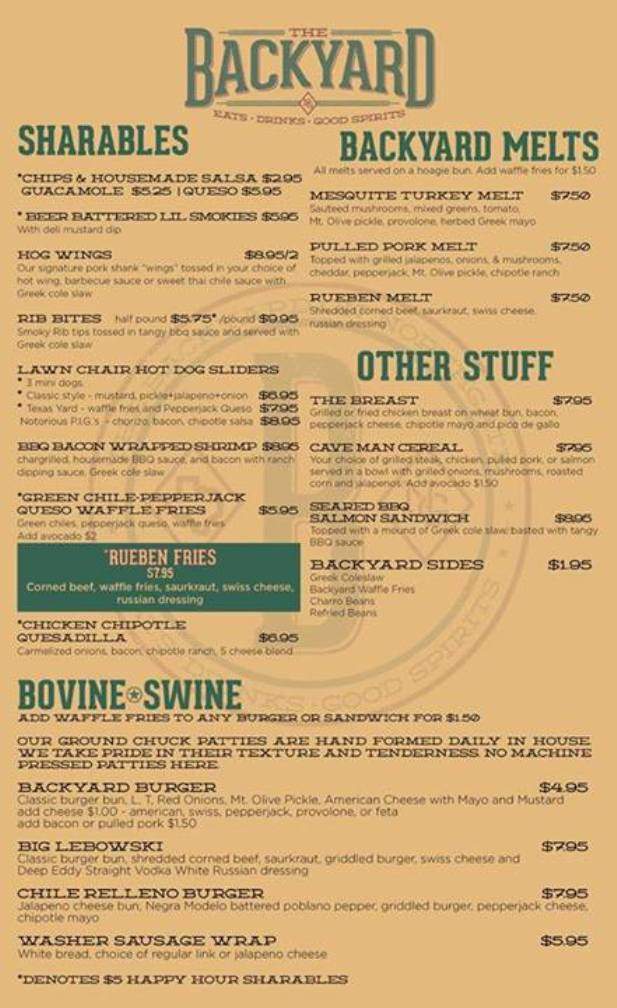 The Backyard - College Station, TX menu_pic