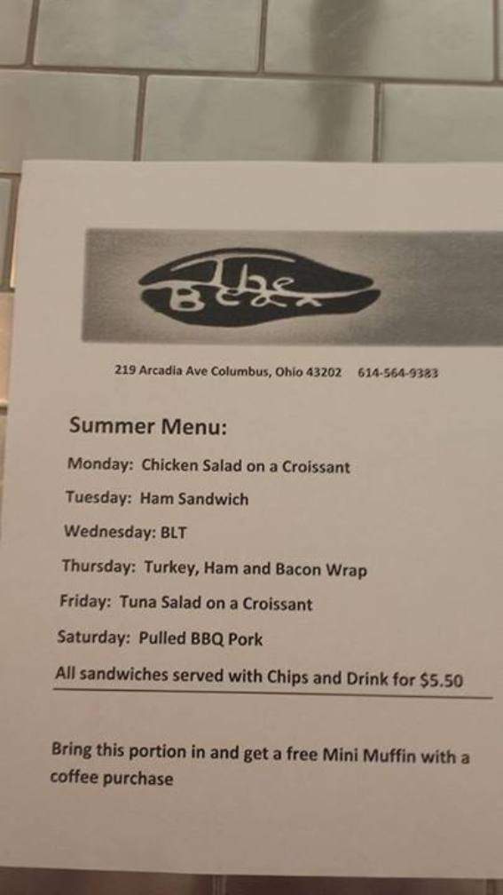 The Bean - Columbus, OH menu_pic