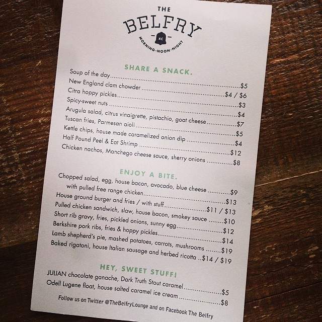 The Belfry - Kansas City, MO menu_pic