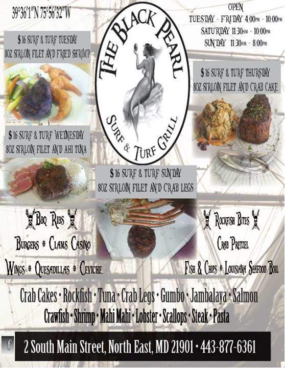 The Black Pearl Surf & Turf Grill - North East, MD menu_pic