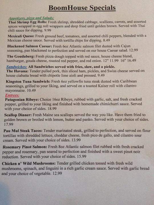 The Boomhouse - Old Town, ME menu_pic