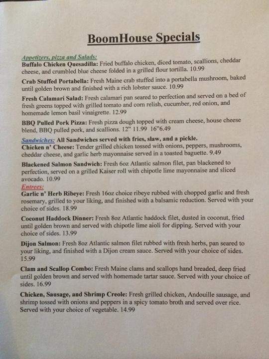 The Boomhouse - Old Town, ME menu_pic
