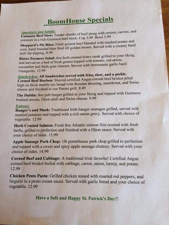 The Boomhouse - Old Town, ME menu_pic