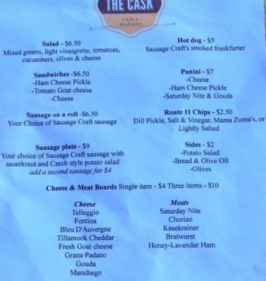 The Cask - Richmond, VA menu_pic