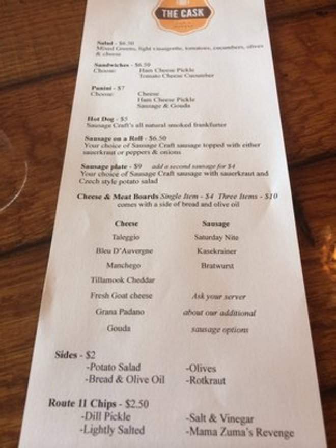 The Cask - Richmond, VA menu_pic