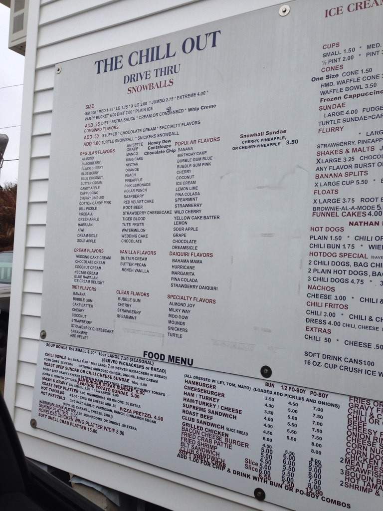 The Chill Out - Cut Off, LA menu_pic