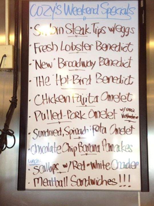 The Cozy Grill - Coventry, RI menu_pic