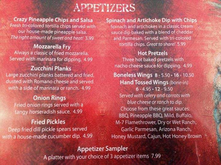 The Crazy Pineapple - Cambridge Springs, PA menu_pic
