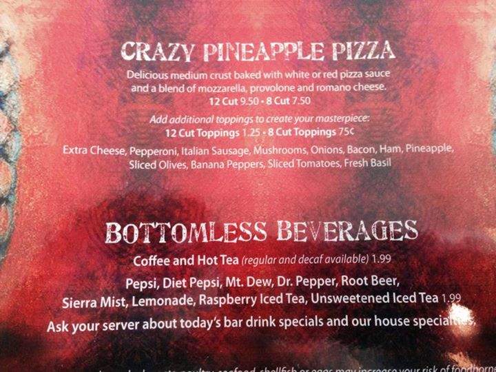 The Crazy Pineapple - Cambridge Springs, PA menu_pic
