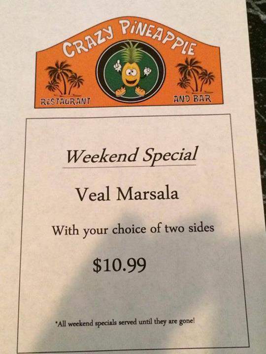 The Crazy Pineapple - Cambridge Springs, PA menu_pic