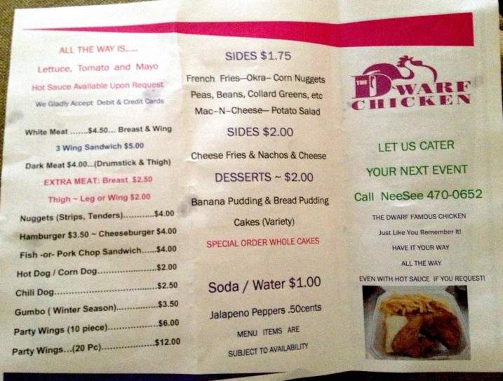 The Dwarf Chicken Stand - Pensacola, FL menu_pic