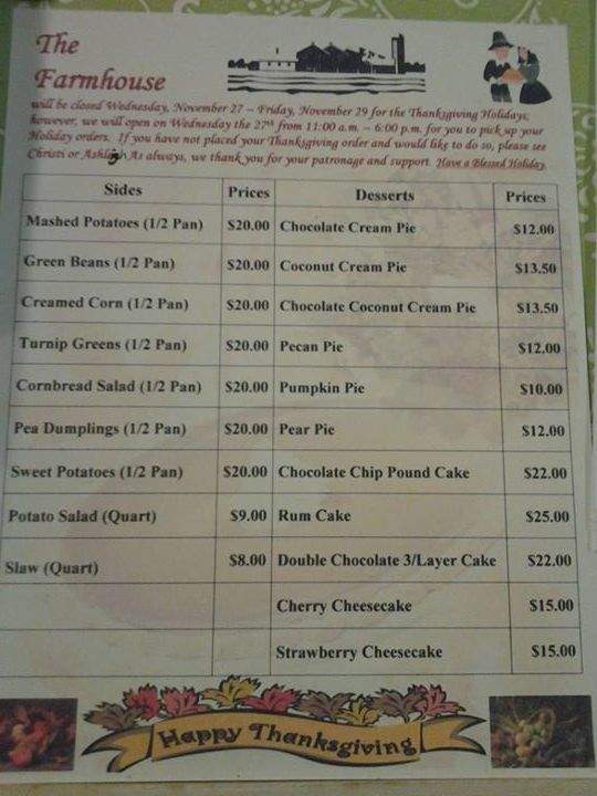 The Farmhouse - Walnut Cove, NC menu_pic