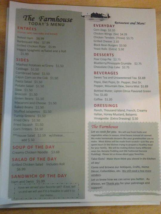 The Farmhouse - Walnut Cove, NC menu_pic