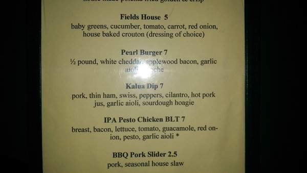 The Fields Bar & Grill - Portland, OR menu_pic