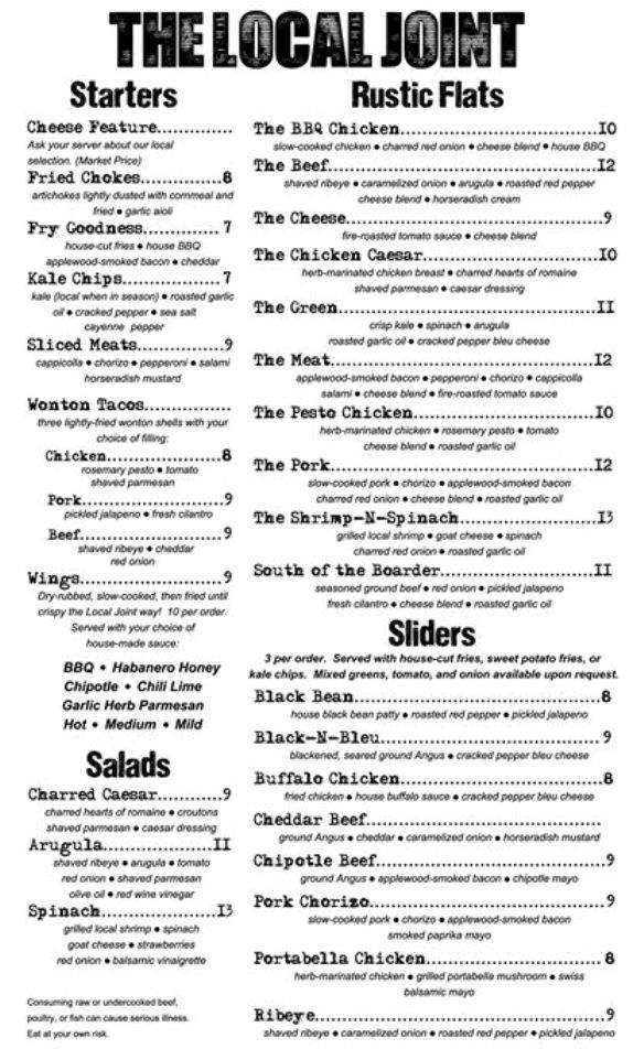 The Local Joint - Rockledge, FL menu_pic