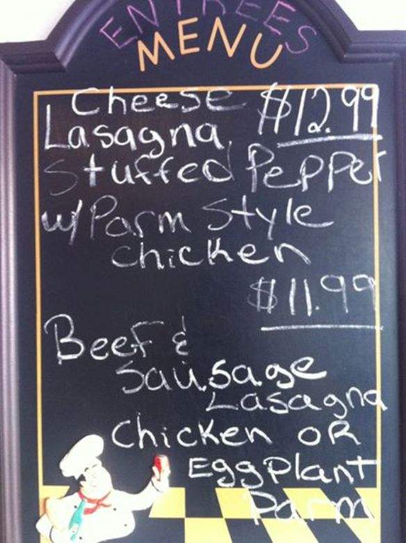 The Pasta House - Garrettsville, OH menu_pic
