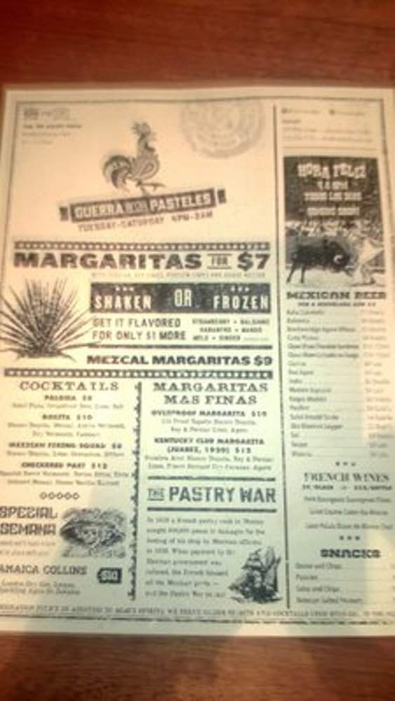 The Pastry War - Houston, TX menu_pic