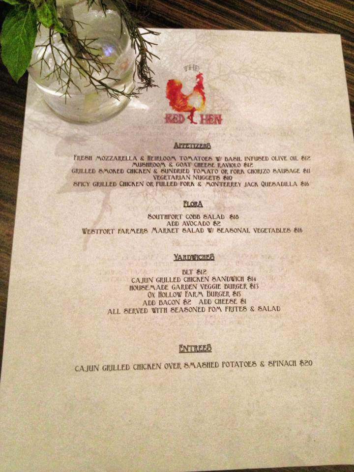 The Red Hen - Westport, CT menu_pic