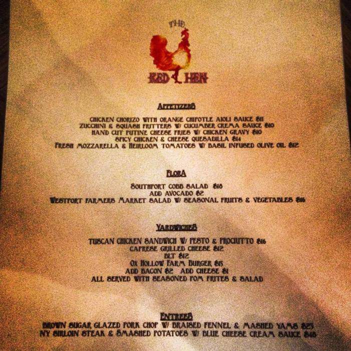 The Red Hen - Westport, CT menu_pic