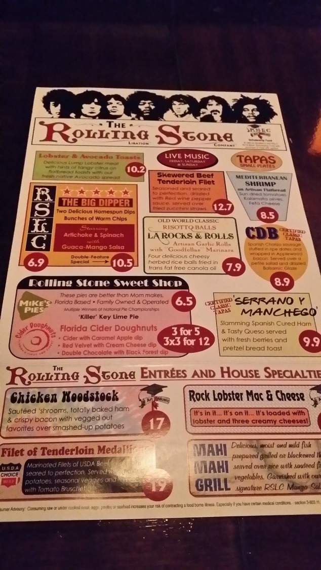 The Rolling Stone Libation Company - Lehigh Acres, FL menu_pic