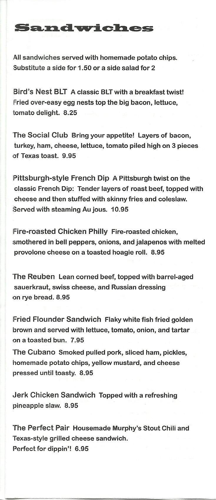 The Social - Asheville, NC menu_pic