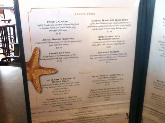 Tidewater Landing - Arlington, VA menu_pic