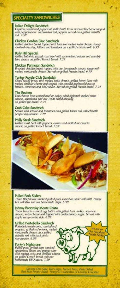 Timmy G's - Penn Yan, NY menu_pic