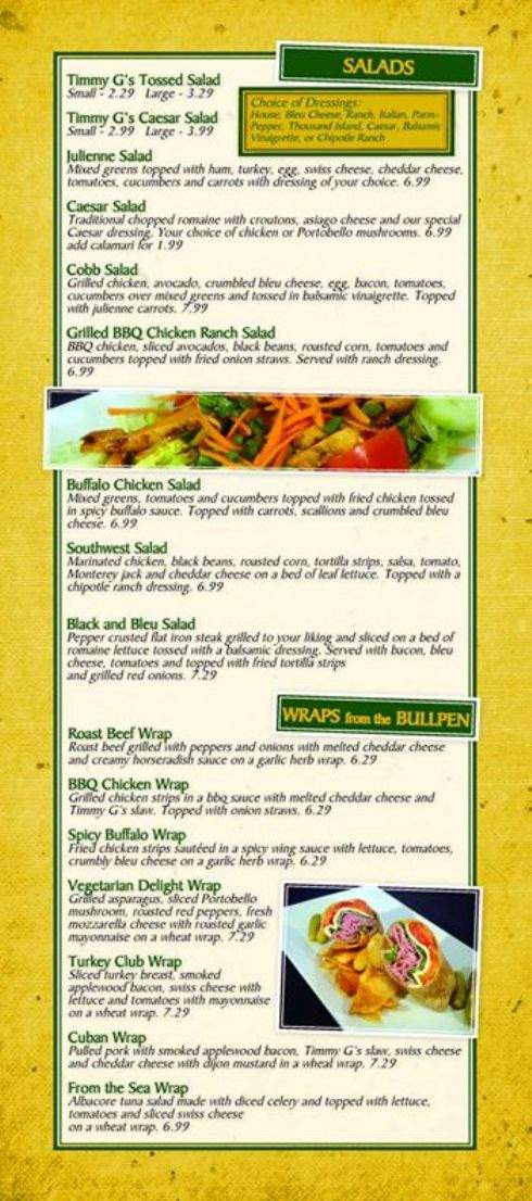 Timmy G's - Penn Yan, NY menu_pic
