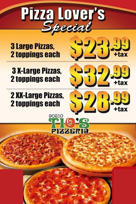 Tio's Pizzeria - Palmdale, CA menu_pic
