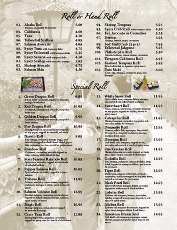 Toko Japanese Steak House - Streetsboro, OH menu_pic