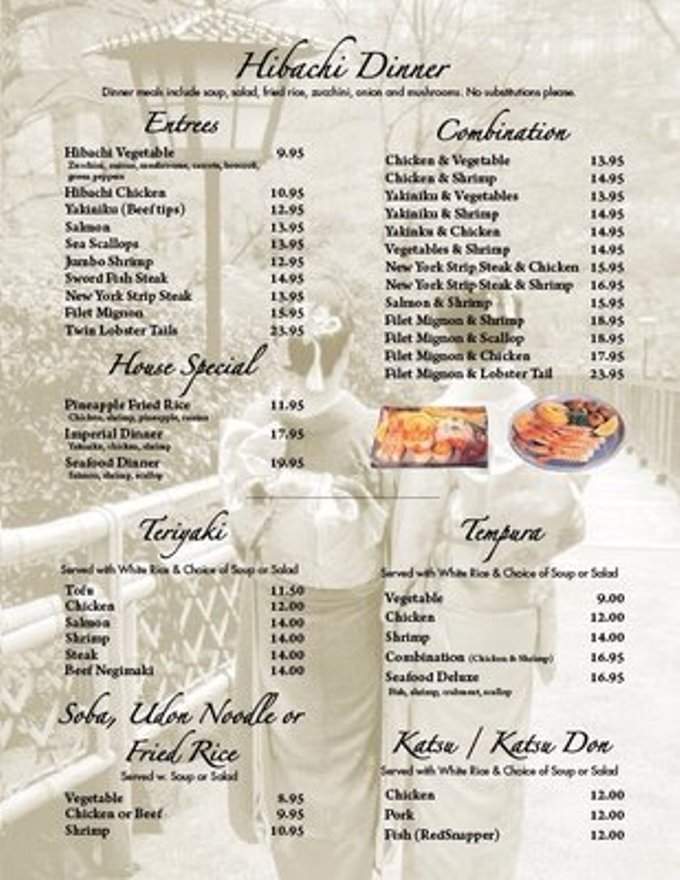 Toko Japanese Steak House - Streetsboro, OH menu_pic