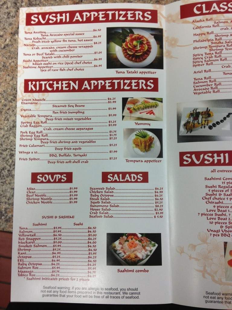 Tokyo Steak House and Sushi Bar - Conway, SC menu_pic