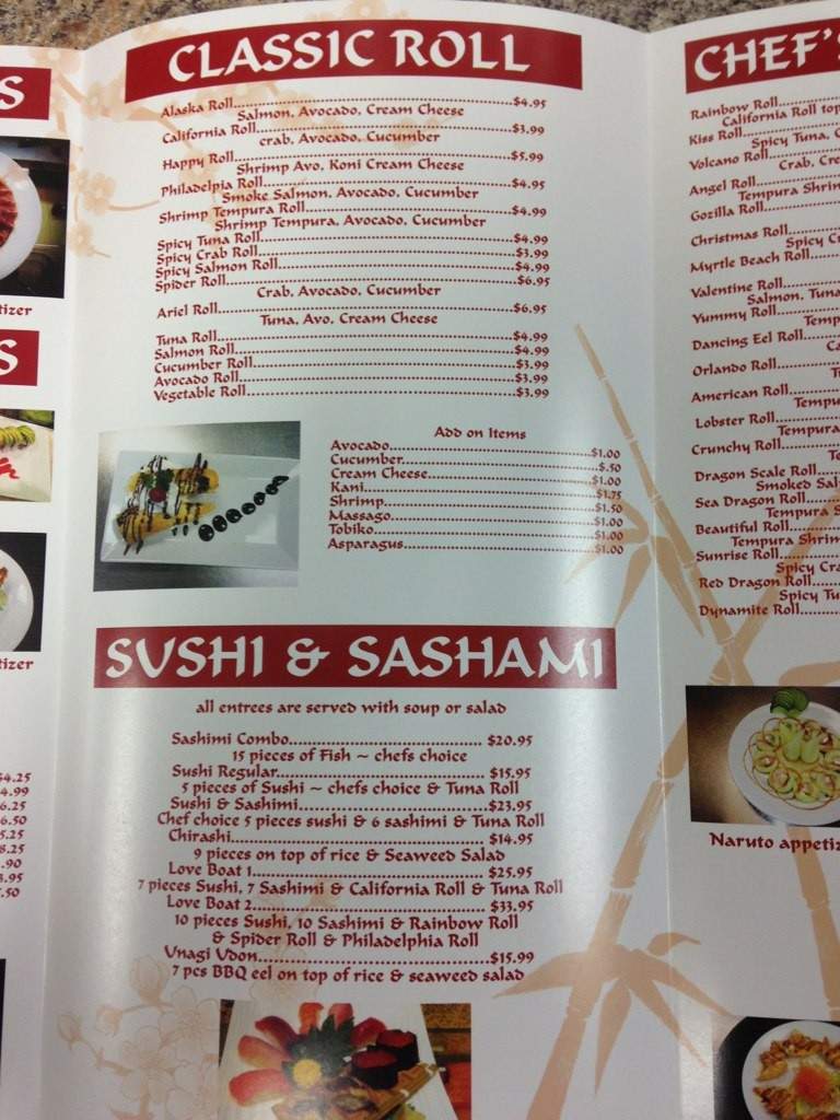 Tokyo Steak House and Sushi Bar - Conway, SC menu_pic