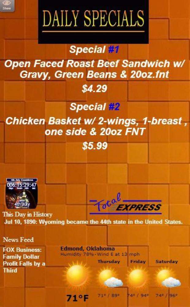 Total Express Grill - Edmond, OK menu_pic