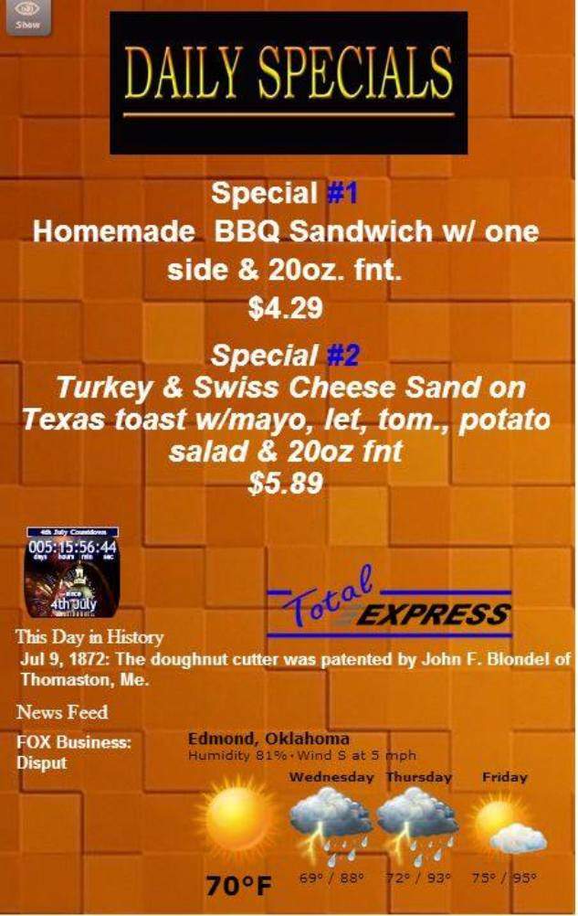 Total Express Grill - Edmond, OK menu_pic