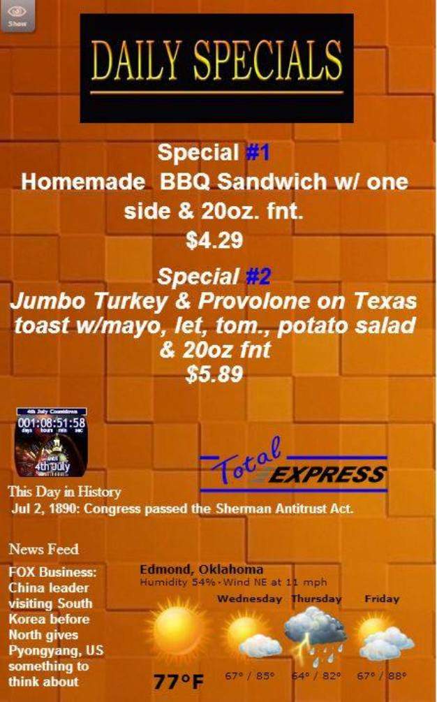Total Express Grill - Edmond, OK menu_pic