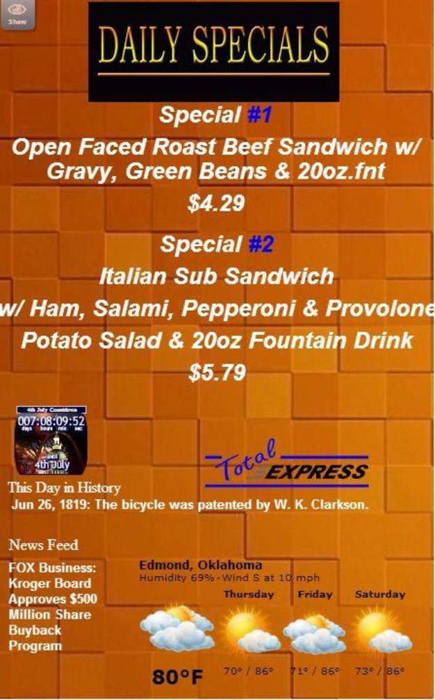 Total Express Grill - Edmond, OK menu_pic