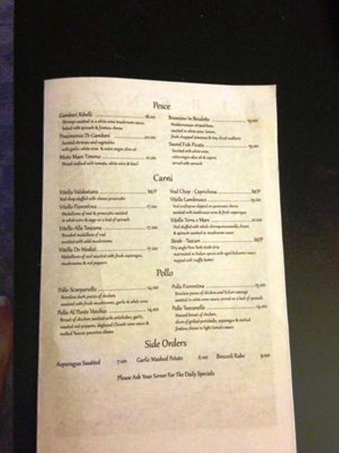 Trattoria Firenze - New York, NY menu_pic