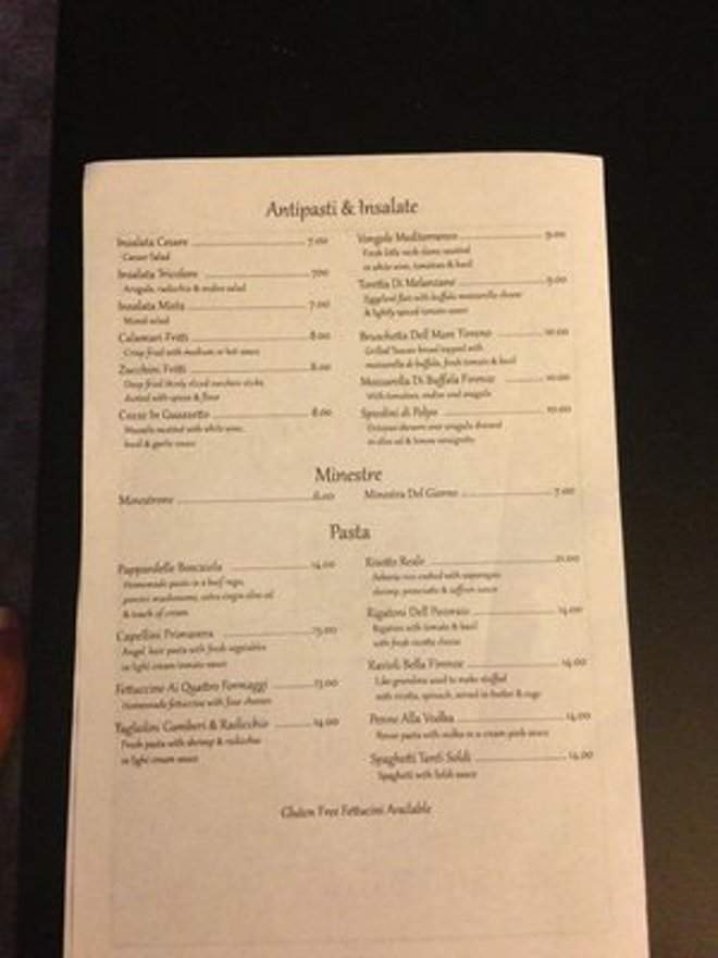Trattoria Firenze - New York, NY menu_pic