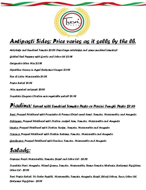 Trevi Pasta - Orlando, FL menu_pic