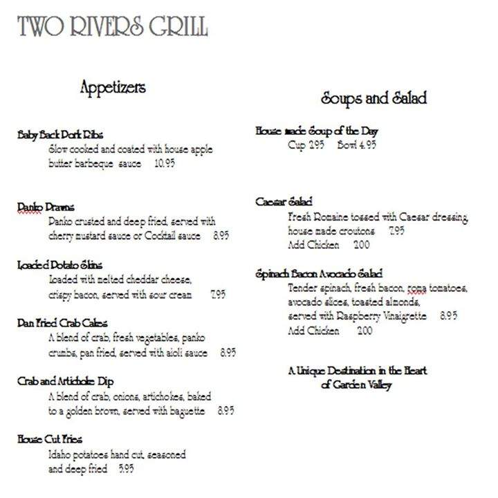 Two Rivers Grill - Garden Valley, ID menu_pic