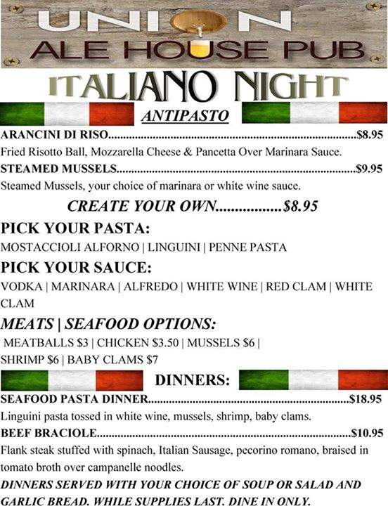 Union Ale House - Prospect Heights, IL menu_pic