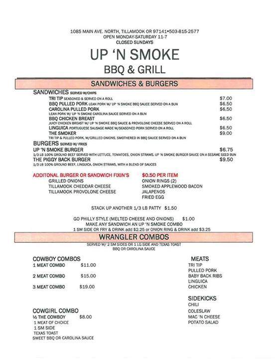 /380234560/Up-N-Smoke-BBQ-Tillamook-OR - Tillamook, OR
