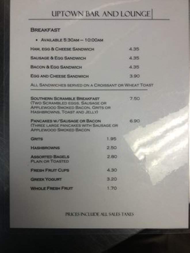 Uptown Bar & Lounge - Charlotte, NC menu_pic