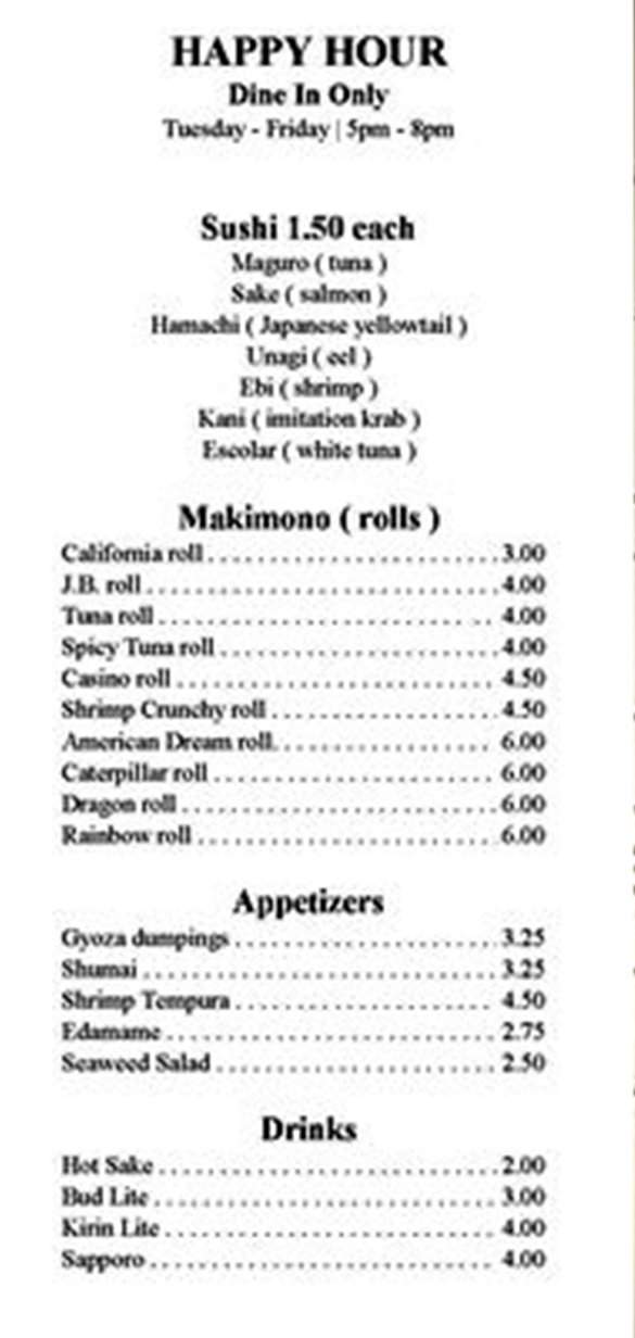 Uyde's Sushi - Port St Lucie, FL menu_pic