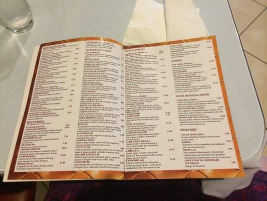 Village of India - Columbia, SC menu_pic