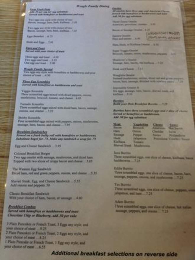 Weagles Family Dining - Worcester, MA menu_pic